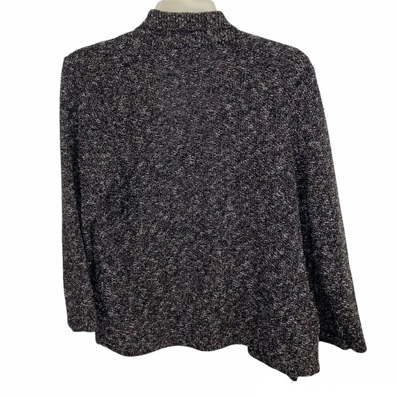 Eileen Fisher Open Front Cardigan Size PETITE Medium in Blackish Gray, White - Picture 2 of 9